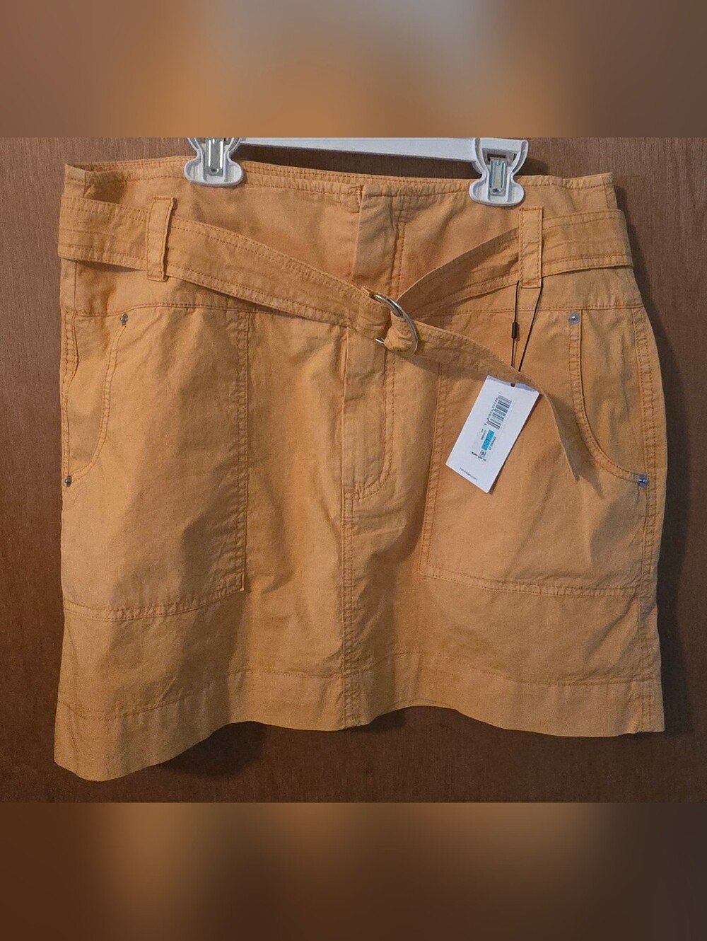 Calvin Klein Casual Belted Skirt in Mustard Tan -NWT